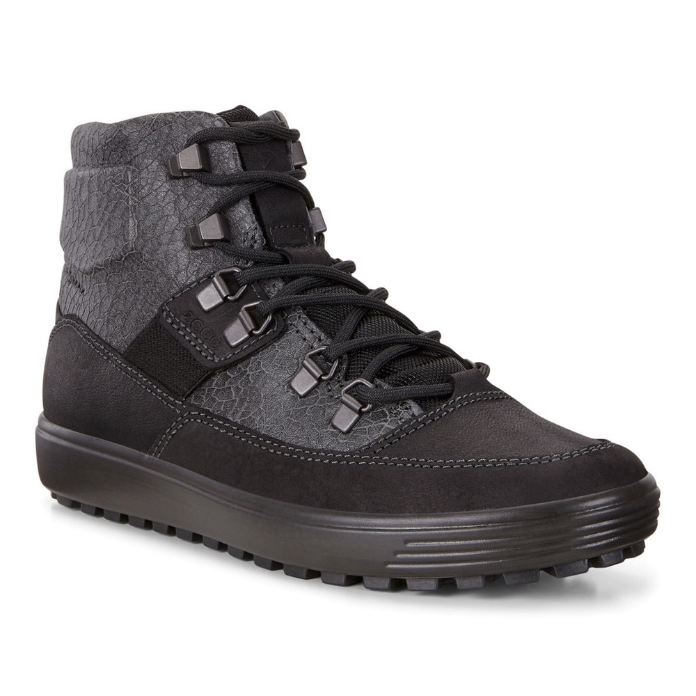 Ecco Women’s Soft 7 Tred Black Textured Ankle Boots Size 8